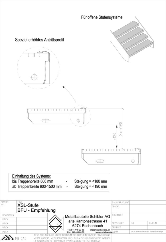 Treppenstufen | Schibler Metallbauteile